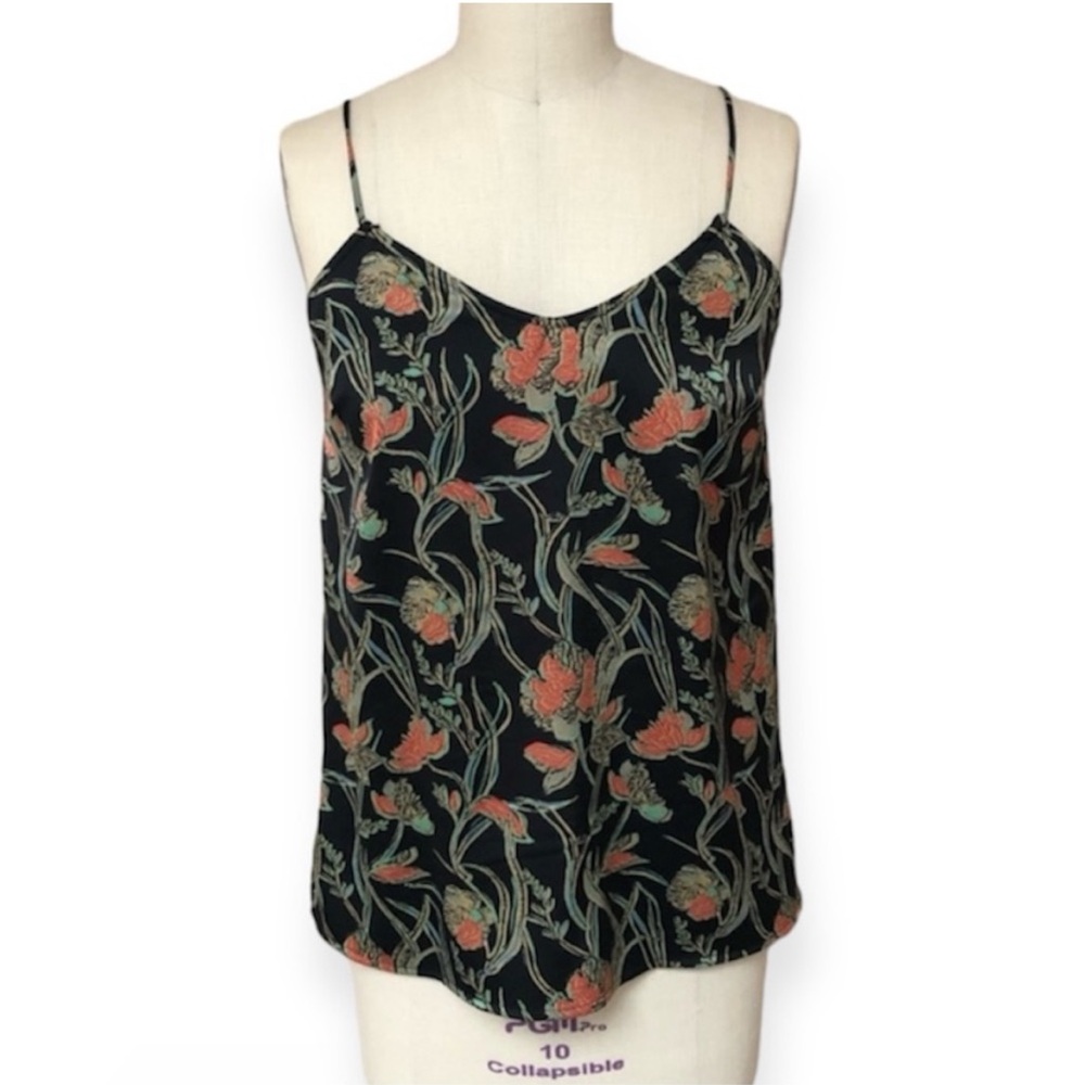 Halogen Spaghetti Strap Floral Silkie Top Size XS